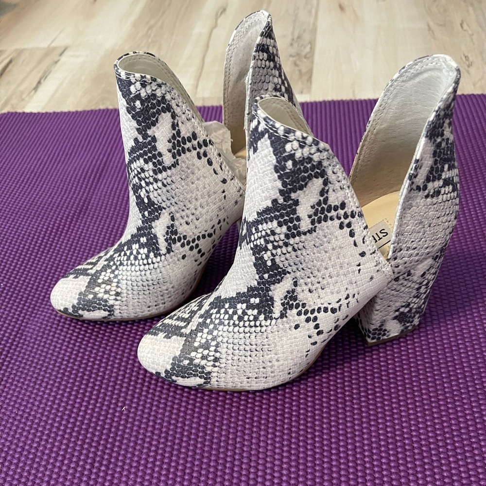 Steven Madden snake print boots
